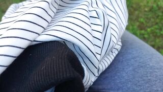 Nicoletta Gets her Yoga Pants Completely Wet in a Public Park - Extreme Pee Exposed
