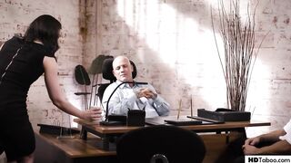 PureTaboo: Obedient secretary Whitney Wright fucks boss and his stepson on PornHD