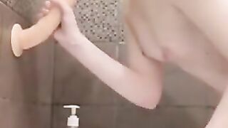 Dildo Fuck in Bathroom