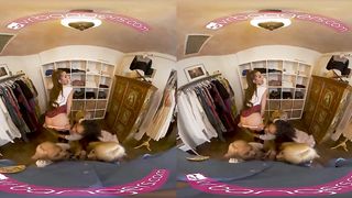 VR BANGERS Group of Naughty Schoolgirls get Caught Stealing Clothes VR Porn