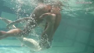 Russian Lesbian Girls Swimming In The Pool