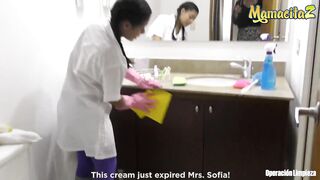 Operacion Limpieza -Latina Lesbian Mistress Pussy Eating Her Maid MAMACITAZ