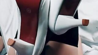 Japanese sexy maid gets orgasm herself with dildo