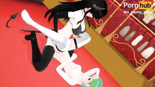 Blackhole-chan fucks Earth-chan with a dildo No_pants_play Custom Maid 3D 2
