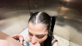 CREAMPIE public bathroom CATCH US!! [Complete video]