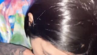 Sexy stepmom washes the dishes in her underwear, stepson fucks her
