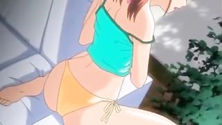 Horny hentai girl masturbates