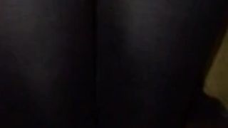 Uk cougar wear Shiny see through pants bent over teasing