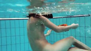 Swimming pool lady Nina Markova gets naked and horny