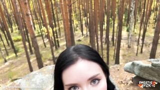 Brunette Public Deepthroats Dick And Rough Fucks In The Wood
