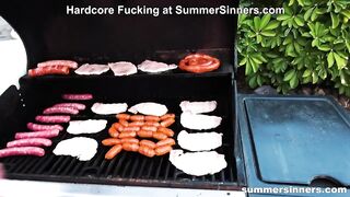 The sound of Sizzling BBQ of hard fuck