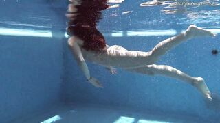 Diana Rius With Hot Tits Touches Her Body Underwater