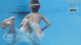 Finnish Blonde Tattooed Pornstar Mimi Underwater