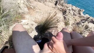 Public fuck on a great sea view hotspot with a 18-year-old college girl