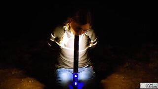 Deepthroating Light Wand, Gagging On Cock Under The Stars