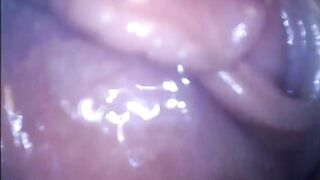 Hot girl gets filmed inside of vagina while she cums