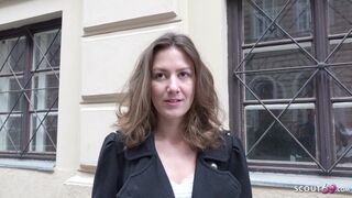 GERMAN SCOUT - College Teen Alessandra talk to Fuck at Public Agent Casting