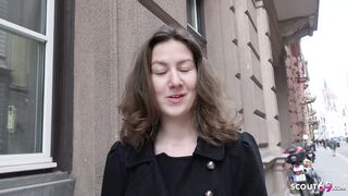 GERMAN SCOUT - College Teen Alessandra talk to Fuck at Public Agent Casting