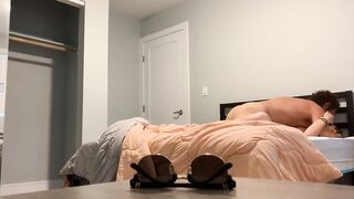 Cute college teen fucks her new neighbor on the first day