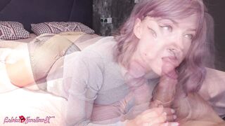 Incredible Beauty Skillfully Caress Dick, Blowjob and Swallows Cum