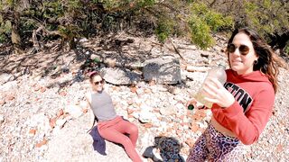 drinking pee with my best friend "belle amore" in the public park and peeing in public bathroom -4k-