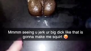 Sexting my step brother on Snapchat! Playing with whipped cream & I squirt all over the kitchen OMG!