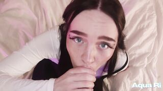 Fucked in the mouth of a cute schoolgirl