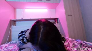 POV BLOWJOB & CUM IN MOUTH - 18 YEAR OLD TEEN HAS A DEEP THROAT