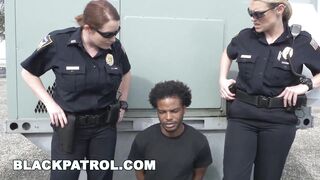 BLACK PATROL - Suspect With Attitude Fucking Da Police Outdoors On A Roof