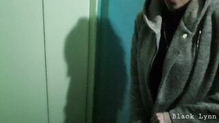 Married Brunette Sucked off her Neighbor in the Stairwell - Black Lynn