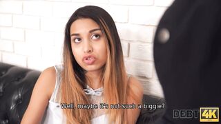 DEBT4k. Exotic debtor with sexy body permits intruder to fuck her hard
