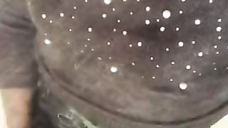 Sluttiest man whore wear girlfriend’s bra and shirt with squirming orgasm