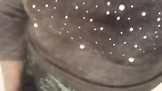 Sluttiest man whore wear girlfriend’s bra and shirt with squirming orgasm