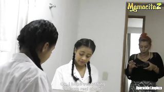 MamacitaZ - Petite Colombian Maid Maria Rides Her "Patrona" At Work