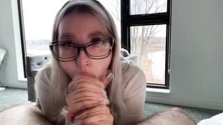 Beautiful girl sucking ex boyfriends cock