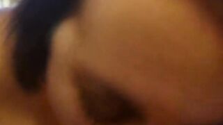 POV upclose blowjob with cum in mouth