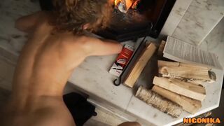 Sofi Puren _ The nymph gets fucked by the fireplace, in the ass and pussy. NIGONIKA POV 2022