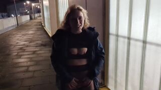 Public quickie in the hockey stadium! Fan fuck during the game after the 2nd break!