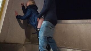 Public quickie in the hockey stadium! Fan fuck during the game after the 2nd break!