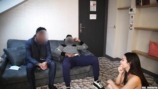 A stepmom gets banged in anal by two strangers to pay off her stepson's debts!!!
