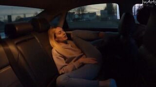 Playing with my pussy and Lush in the back seat of the car - Juarty