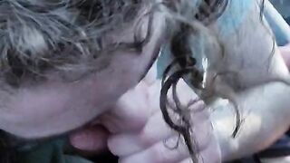 RoadHead, sucking and stroking him while he drives down the highway until he cums in my mouth!