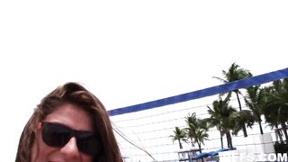 Beach volleyball with erotic-thinking minds