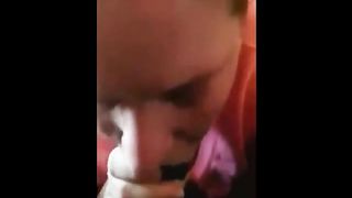 Submissive White bitch chokes down huge BBC