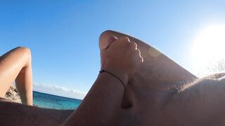 Big desire to fuck at the beach we jerk off he ejaculates his sperm on my breasts from the world aro