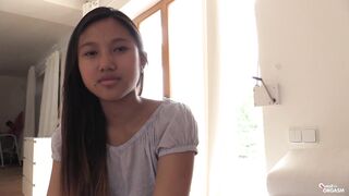 Asian teen may thai tries different dildos