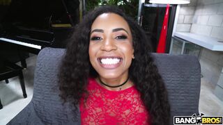 Ebony beauty Demi squirts for first time