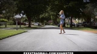 Teen with glasses Drilled by the Pool