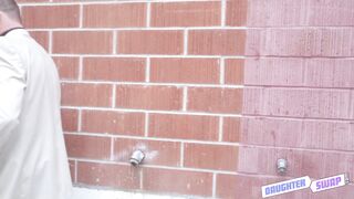 Dirty daddy fucks a teen