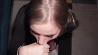 Horny Blonde gets hard fucked and creampie after party - Mira David